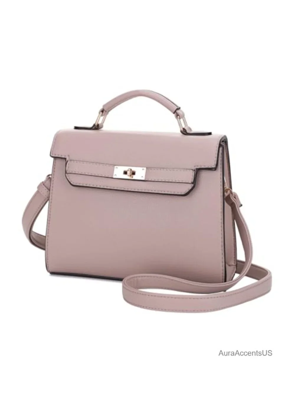 Top Handle Satchel with Detachable Strap Small Pebbled Leather Crossbody Bag